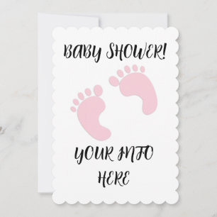 IMPRIMANTES PIEDS baby showers INVITATIONS DU SCRI