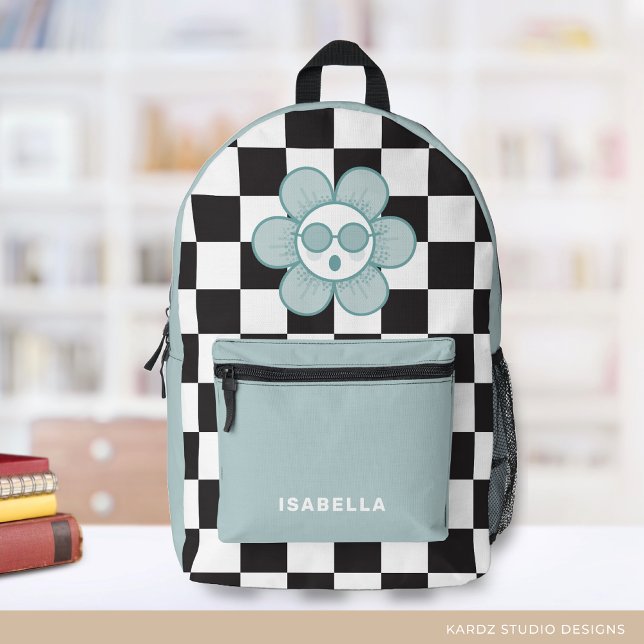 Imprimé à damiers sac à dos de l'école pour filles (Créateur téléchargé)