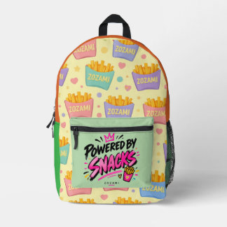 Imprimé Alimenté par des Snacks – Sac à dos pour amateur d