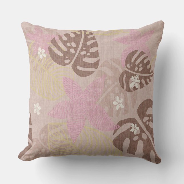 Imprimé aloha Coussin de jet tropical (Recto)