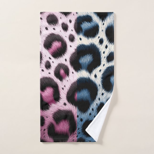 Imprimé animal à taches de fourrure léopard rose e (Serviette à main)