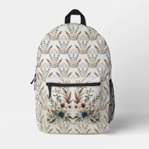 Imprimé Aquarelle bleu ivoire Fleurs sac à dos Coupe Sac à