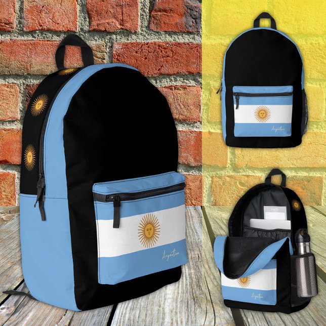 Imprimé Argentine, sac à dos noir, Argentine Drapeau /patr (Créateur téléchargé)