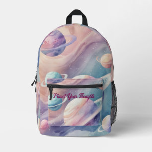 Imprimé Brosse Pastel Galaxy - Sac à dos Planète douce