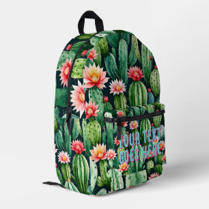 Imprimé Cactus et sac à dos Succulent Texte personnalisé M