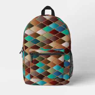 Imprimé Carreaux de mosaïque colorés sur tout le sac à dos