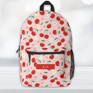 Imprimé Cerise rose et rouge Sac à dos motif de margueri