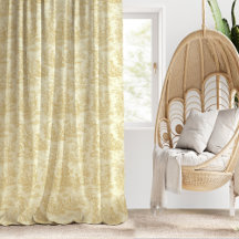 imprimé chic vintage jaune toile de jouy