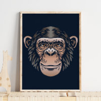 Imprimé Chimpanzé Afrique | Poster de animal Chimp