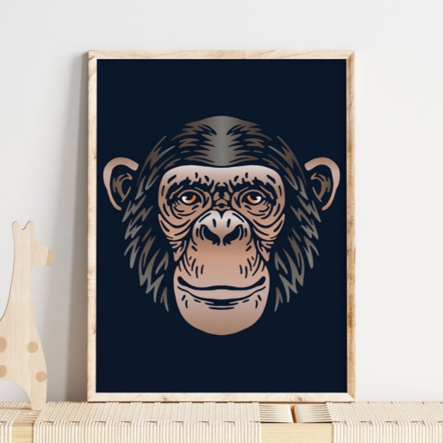 Imprimé Chimpanzé Afrique | Poster de animal Chimp (Créateur téléchargé)
