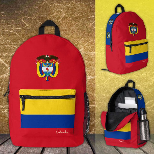 Imprimé Colombie, sac à dos rouge, drapeau colombien / pat (Créateur téléchargé)