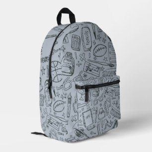 Imprimé Conception de sac à dos d'objets scolaires uniques