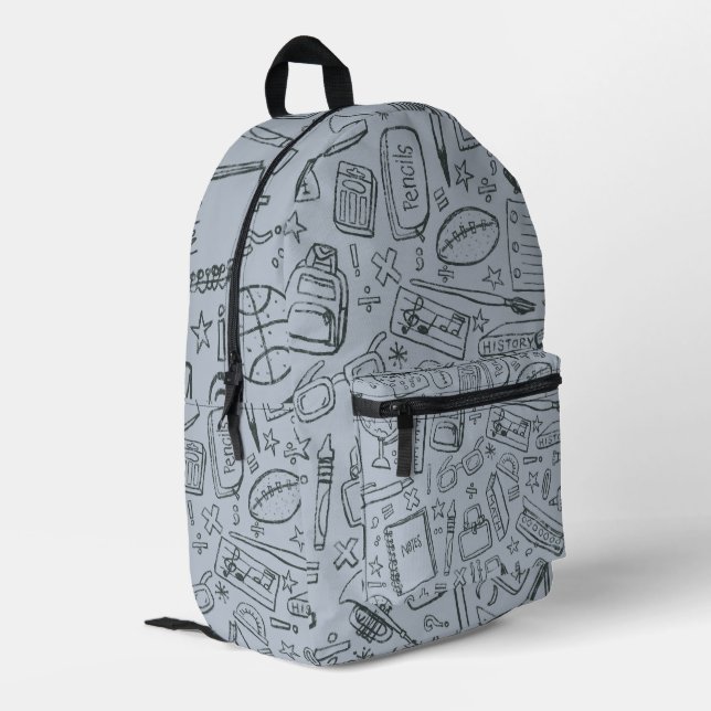 Imprimé Conception de sac à dos d'objets scolaires uniques (Coin arrière gauche)