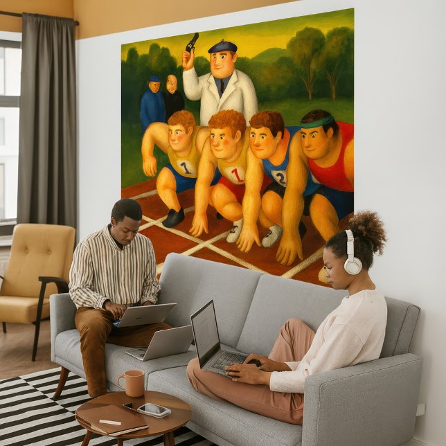 Imprimé d'art sur toile enroulée - Sprinters (Sprinters - Large Wrapped Canvas Art Print)
