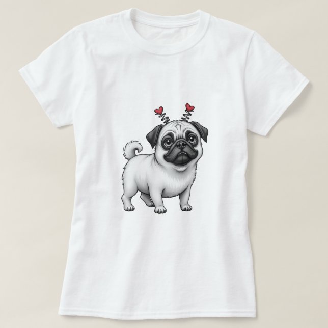 imprimé de Saint Valentin avec T-shirt carlin (Design devant)