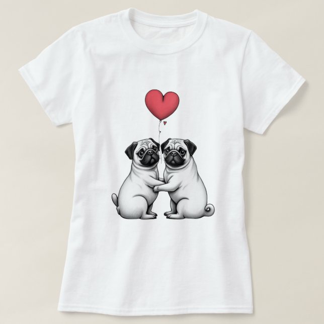 imprimé de Saint Valentin avec T-shirt carlin (Design devant)