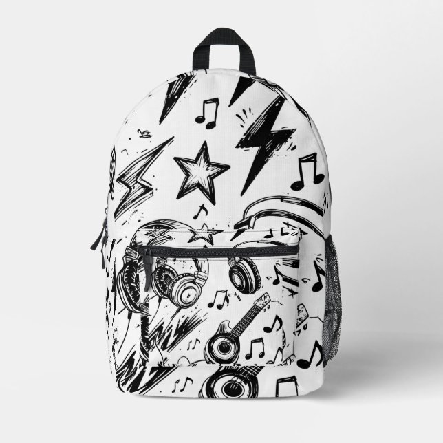 Imprimé Doodle Edge – Sac à dos style croquis pour adolesc (Recto)