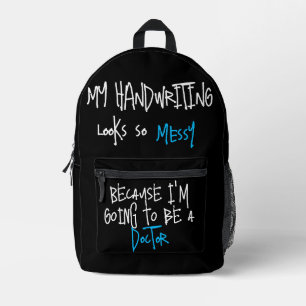 Imprimé Drôle Citation Futur Docteur Noir sac à dos imprim