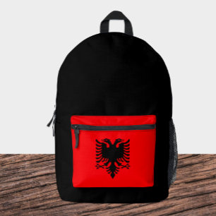 Imprimé Élégant sac à dos Albanie, noir, drapeau albanais