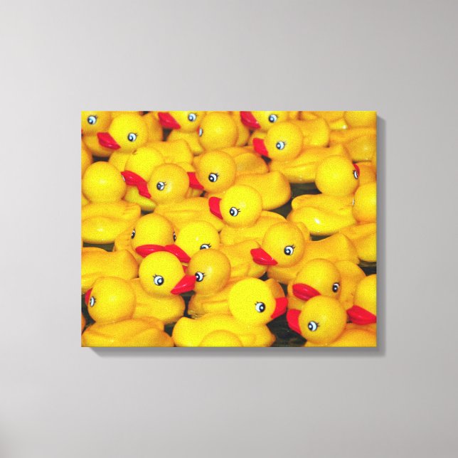 Imprimé en toile de canards en caoutchouc jaune (Recto)