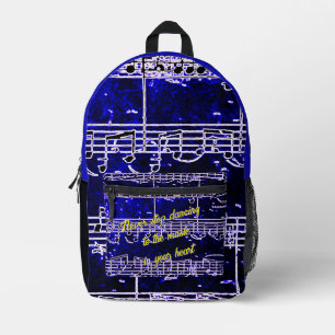 Imprimé Étapes musicales - Sac à dos de bleus électriques