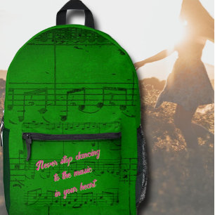 Imprimé Étapes musicales - Sac à dos de fanfare de forêt