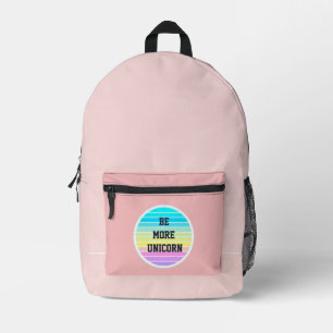Imprimé "être plus licorne" sac à dos rose en poudre