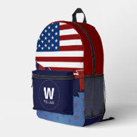 Fiche sac à dos de Monogramme de drapeau américain