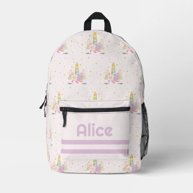 Imprimé Filles Unicorn Monogrammed sac à dos (Recto)