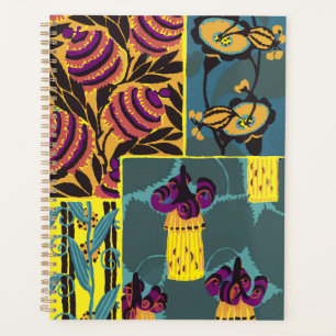 Imprimé floral violet et sarcelle maximaliste vibr