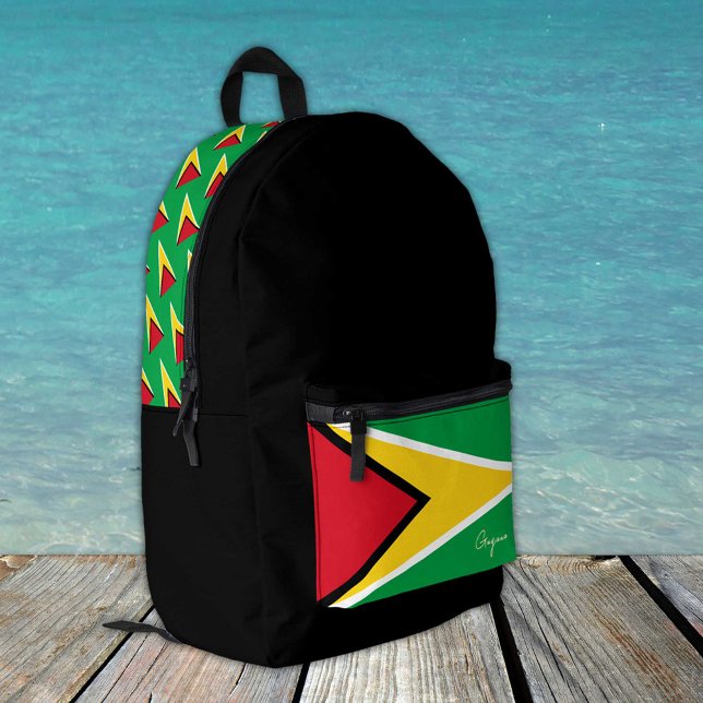Imprimé Guyana, sac à dos noir, drapeau Guyana / patriotiq (Créateur téléchargé)