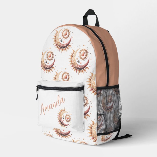 Imprimé Harmonie Rayonnante — Conception de sac à dos arti (Coin arrière droit)