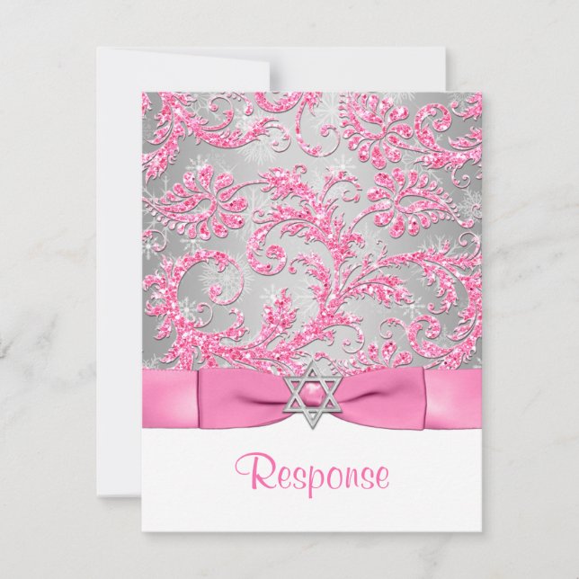 IMPRIMÉ - Hiver Wonderland Bat mitzvah RSVP (Devant)