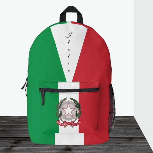 Imprimé Italie, sac à dos rouge / vert, drapeau italien (Créateur téléchargé)