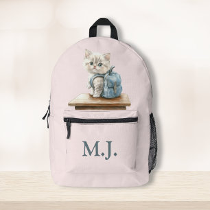 Imprimé Joli petit chat avec sac à dos personnalisé Sac à