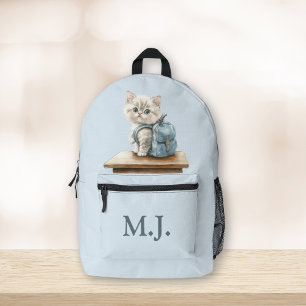 Imprimé Joli petit chat avec sac à dos personnalisé Sac à