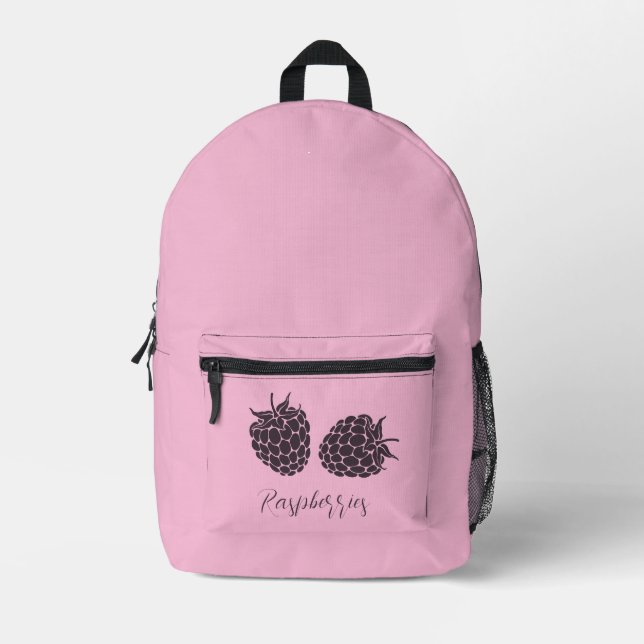 Imprimé Joli petit sac à dos de framboises roses (Recto)