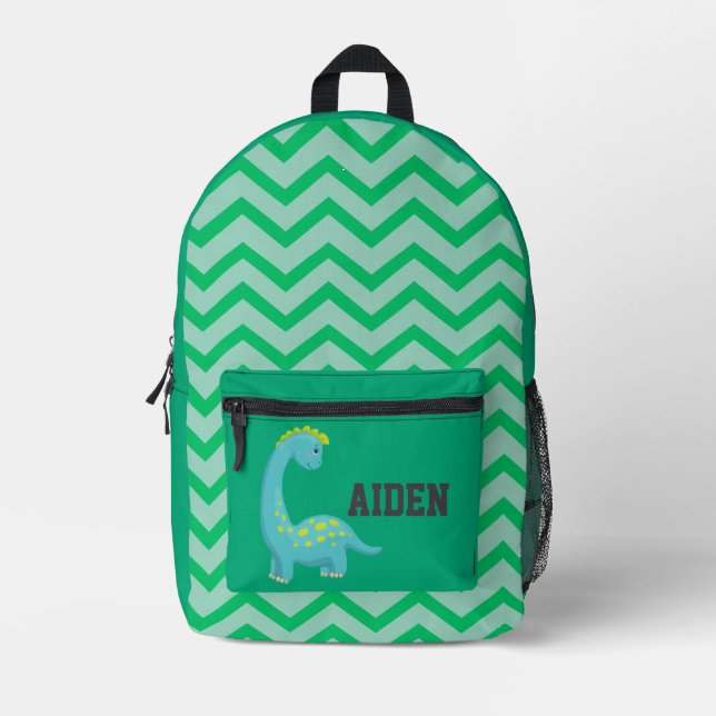 Imprimé Joli petit sac à dos Dinosaur vert pour enfants (Recto)