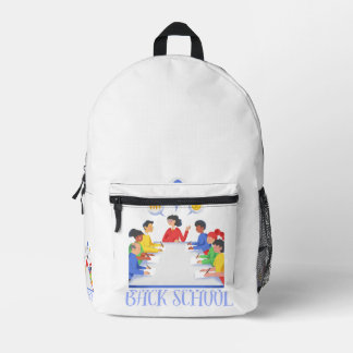 Imprimé Joli sac à dos pour enfants de retour à l'école, é