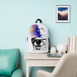 Imprimé L'Enchanteur sac à dos orné d'yeux