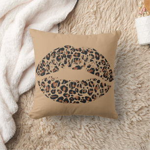 Imprimé léopard Lèvres Coussin de jet Glamour Ch