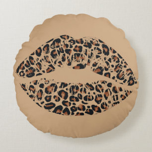 Imprimé léopard Lèvres Coussin de jet Glamour Ch
