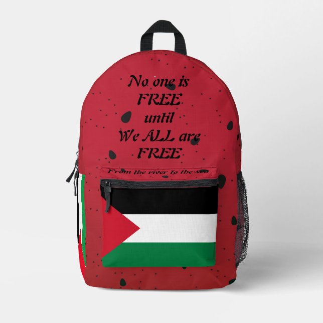 Imprimé LIBERTÉ ! Sac à dos à coudre pour drapeau palestin (Recto)