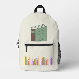 Imprimé Livres et crayons colorés Retour au sac à dos de l
