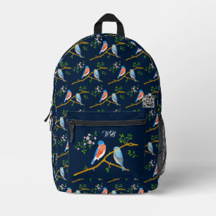 Imprimé Merles Bleus Sac À Dos Bleu