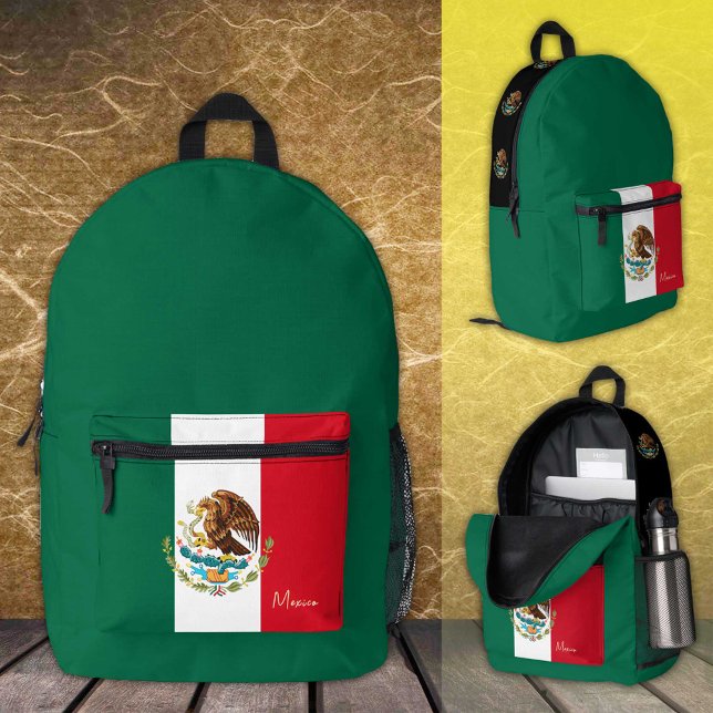 Imprimé Mexique, sac à dos vert, drapeau mexicain / patrio (Créateur téléchargé)