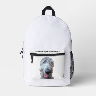 Imprimé Moi promène mon Hoooooman Sac à dos Irish Wolfhoun