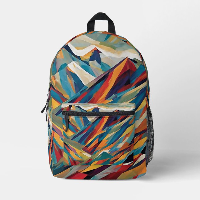 Imprimé Montagnes Aventure Abstrait sac à dos (Recto)