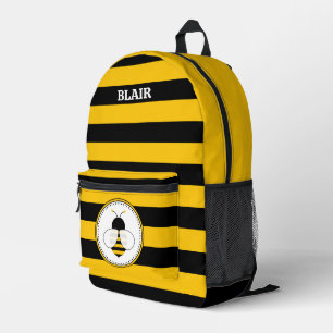 Imprimé Motif d'abeilles personnalisé - sac à dos cousu