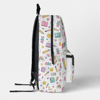 Imprimé Motif de sac à dos avec gribouillis de l'école arc